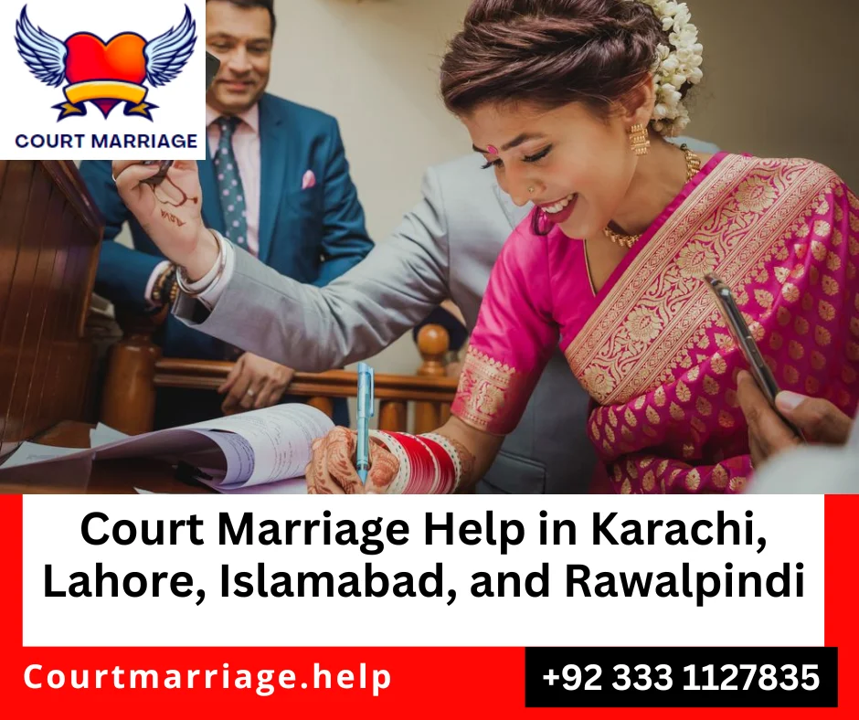 Expert services for Court marriage help in Karachi, Lahore, Islamabad and Rawalpindi, Pakistan.